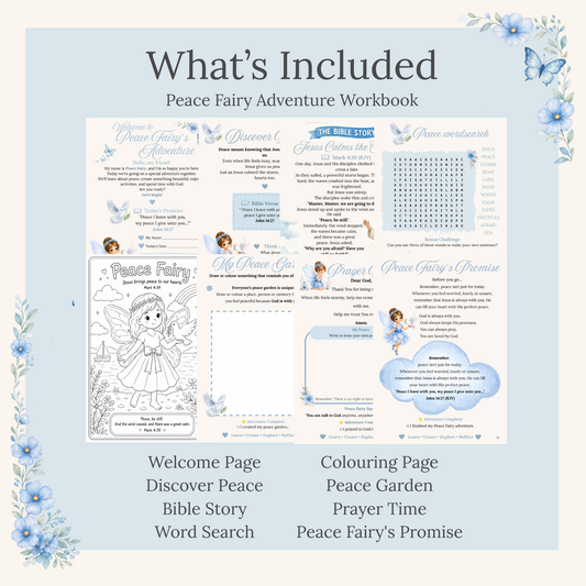 Peace Faith Fairy Adventure Printable | Christian Activity Workbook for Children