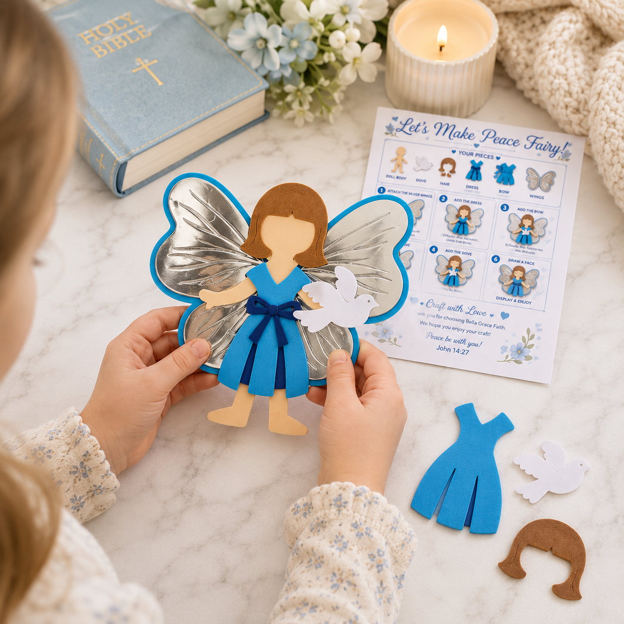 Peace Faith Fairy Craft Kit | Christian Craft Activity for Kids | Bible Craft