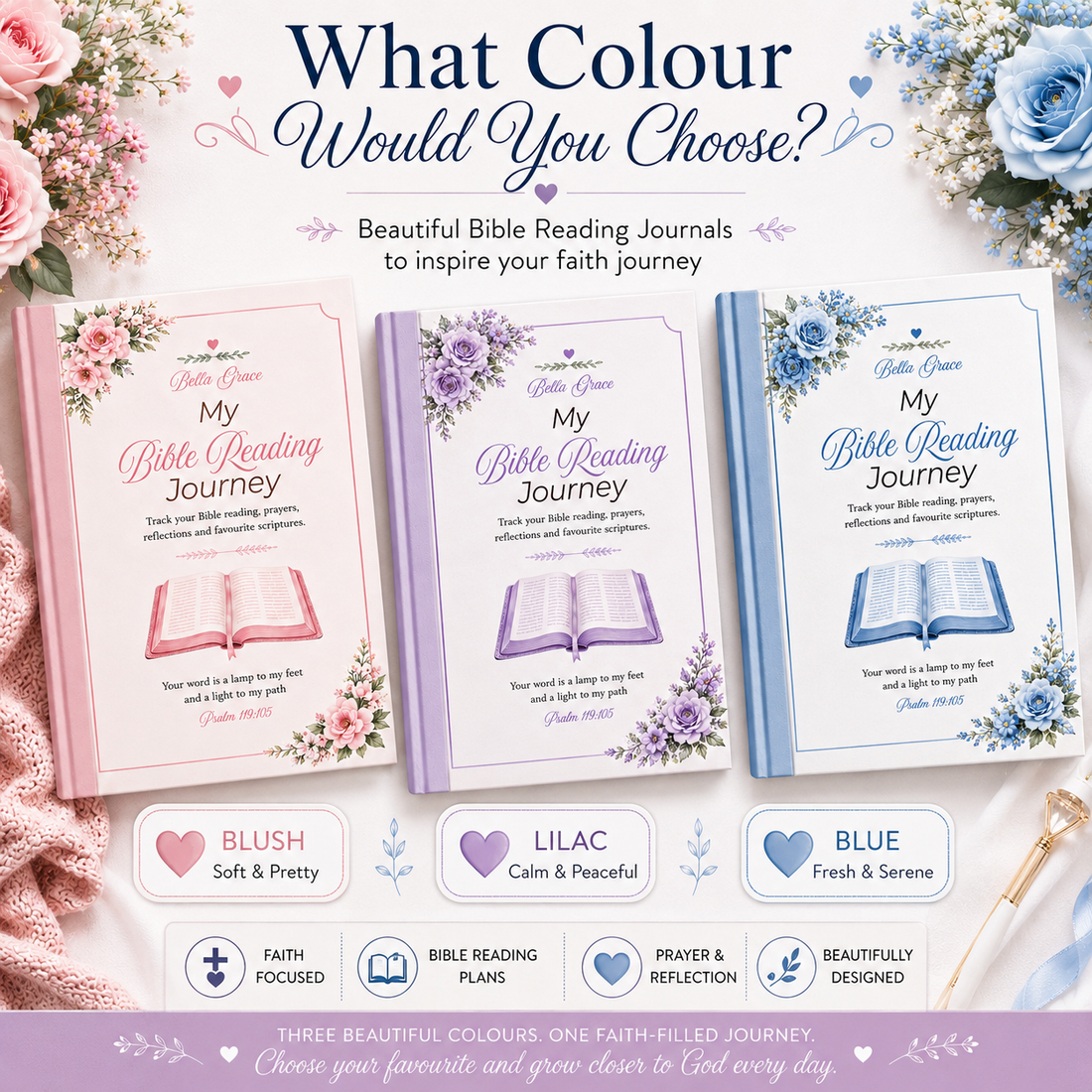 Three Bible Reading Journals Printable PDF
