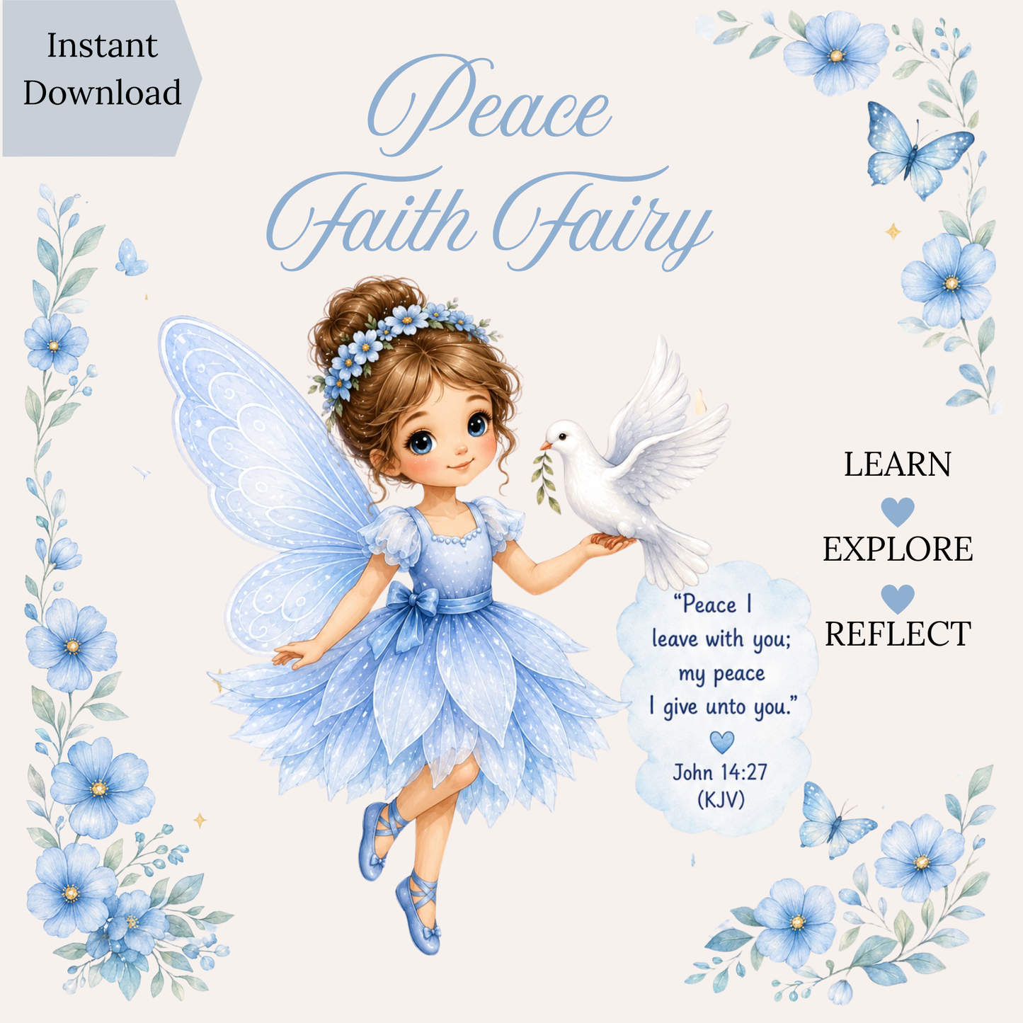 Peace Faith Fairy Adventure Printable | Christian Activity Workbook for Children