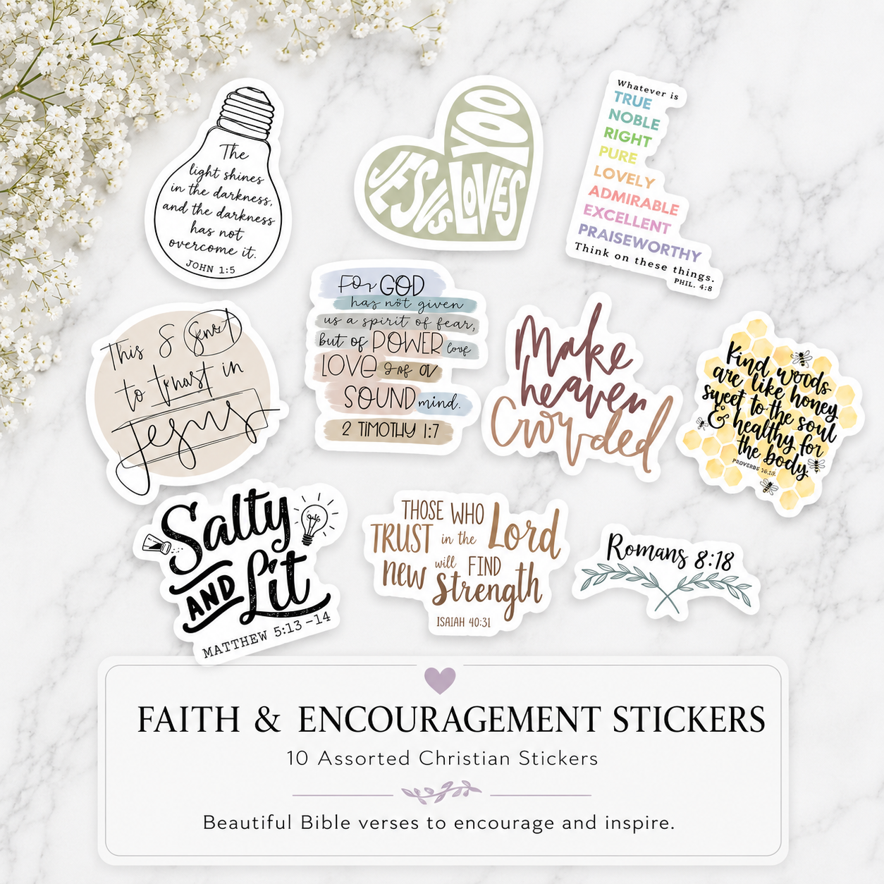 Christian bible verse, faith stickers