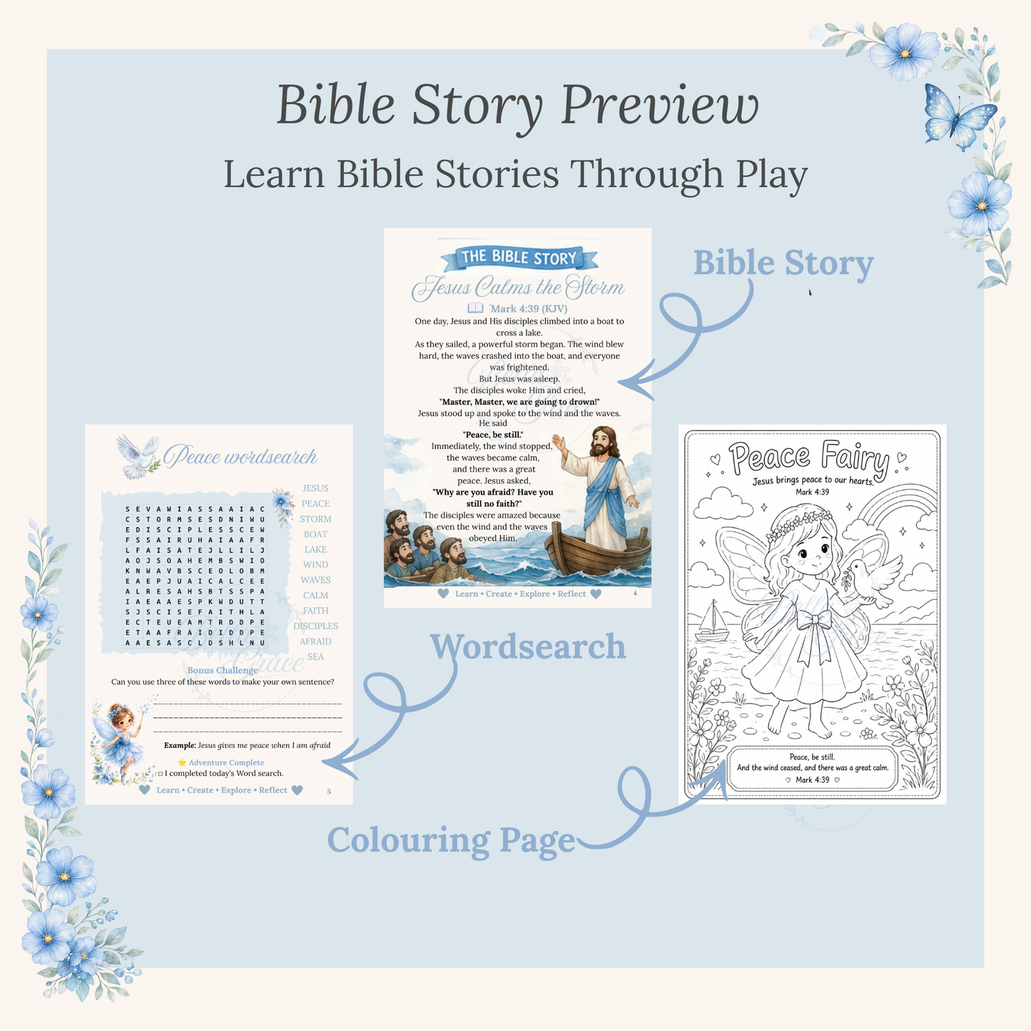 Peace Faith Fairy Adventure Printable | Christian Activity Workbook for Children