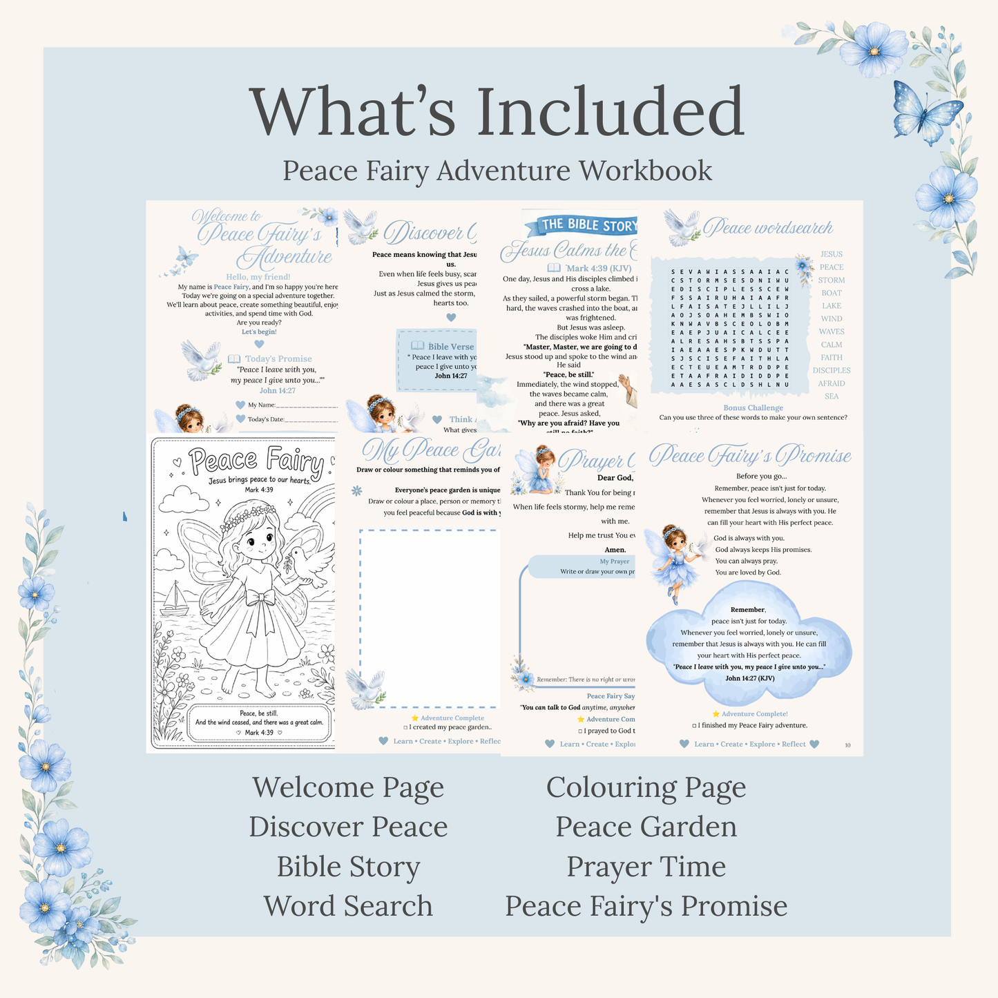 Peace Faith Fairy Adventure Printable | Christian Activity Workbook for Children