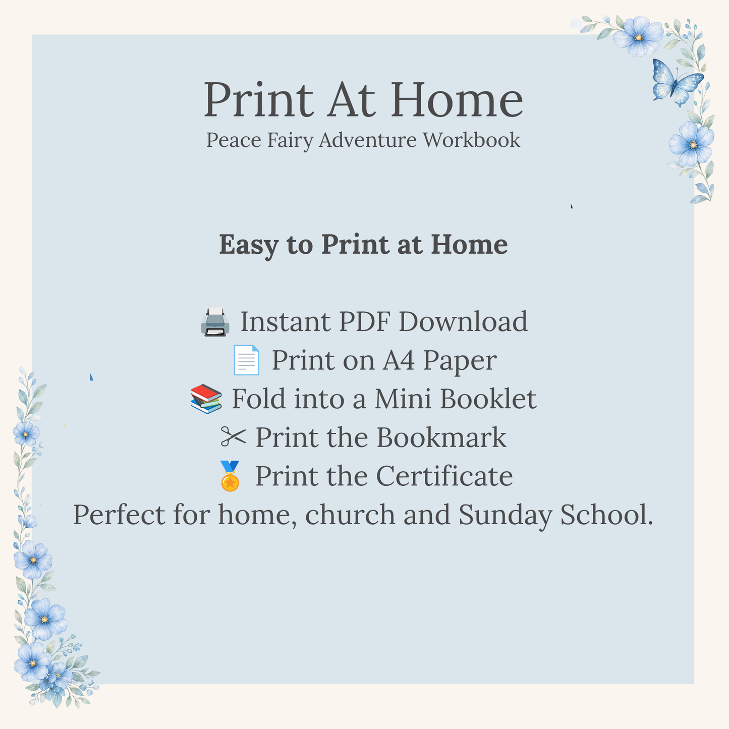 Peace Faith Fairy Adventure Printable | Christian Activity Workbook for Children