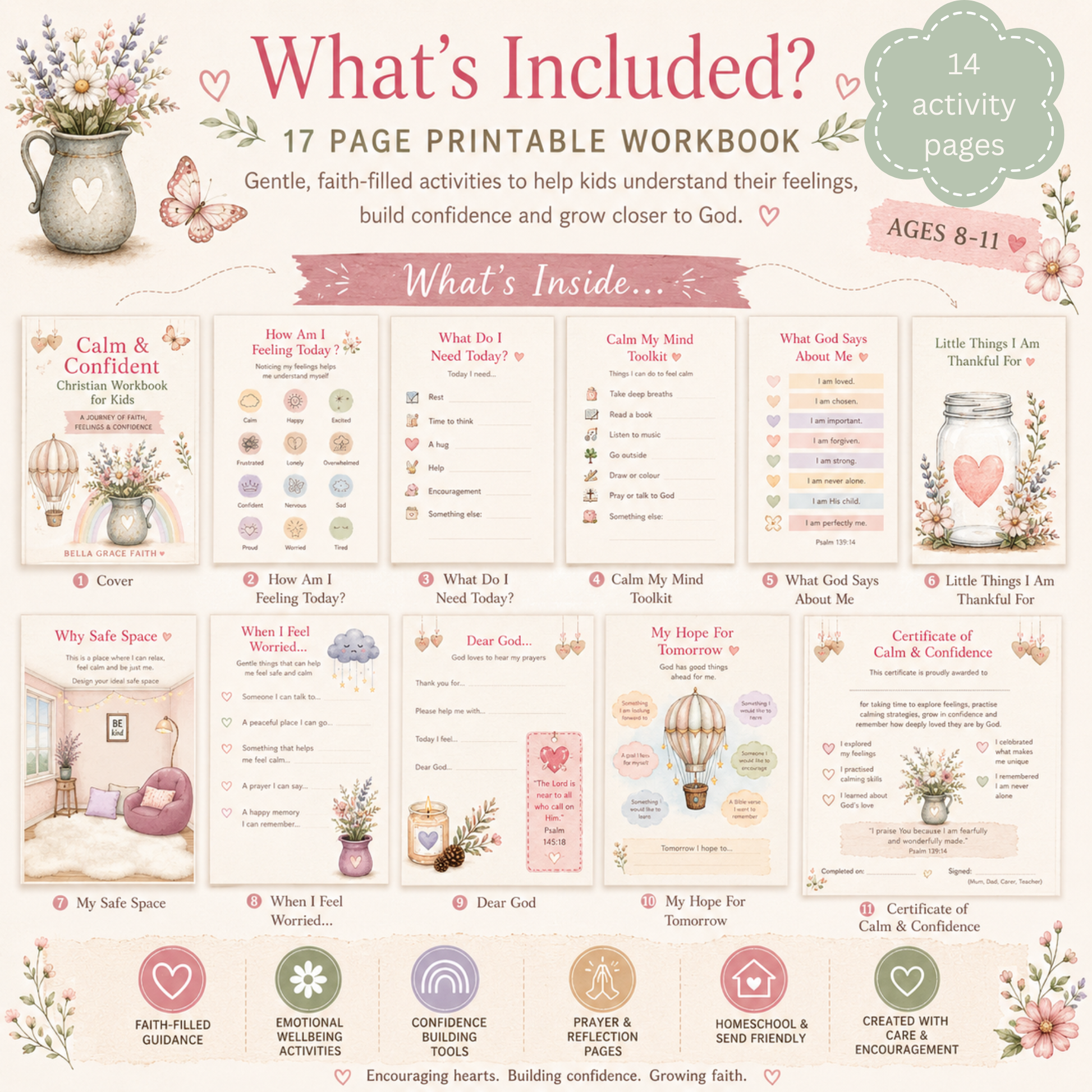 Instant download wellbeing workbook faith-filled for ages 8-11