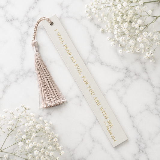 Comfort Faux Leather Christian Bookmark | Psalm 23:4 Scripture Bookmark