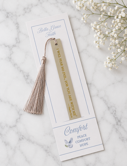 Comfort Faux Leather Christian Bookmark | Psalm 23:4 Scripture Bookmark