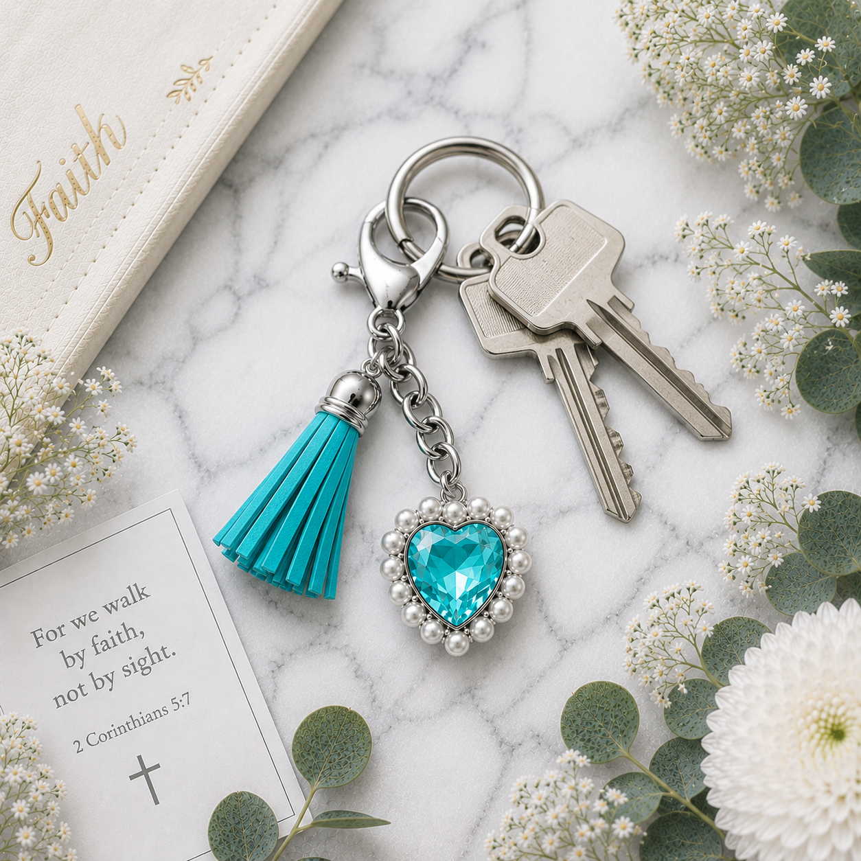 Faith keyring scripture inspired keyring on key