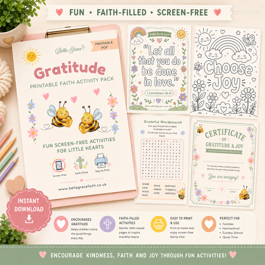Gratitude Printable Activity Pack for ages 4 - 8 - Instant Download