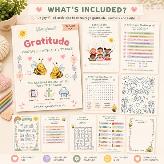 Gratitude Printable Activity Pack for ages 4 - 8 - Instant Download