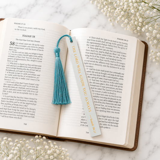 Guidance Faux Leather Christian Bookmark | Isaiah 58:11 Scripture Bookmark