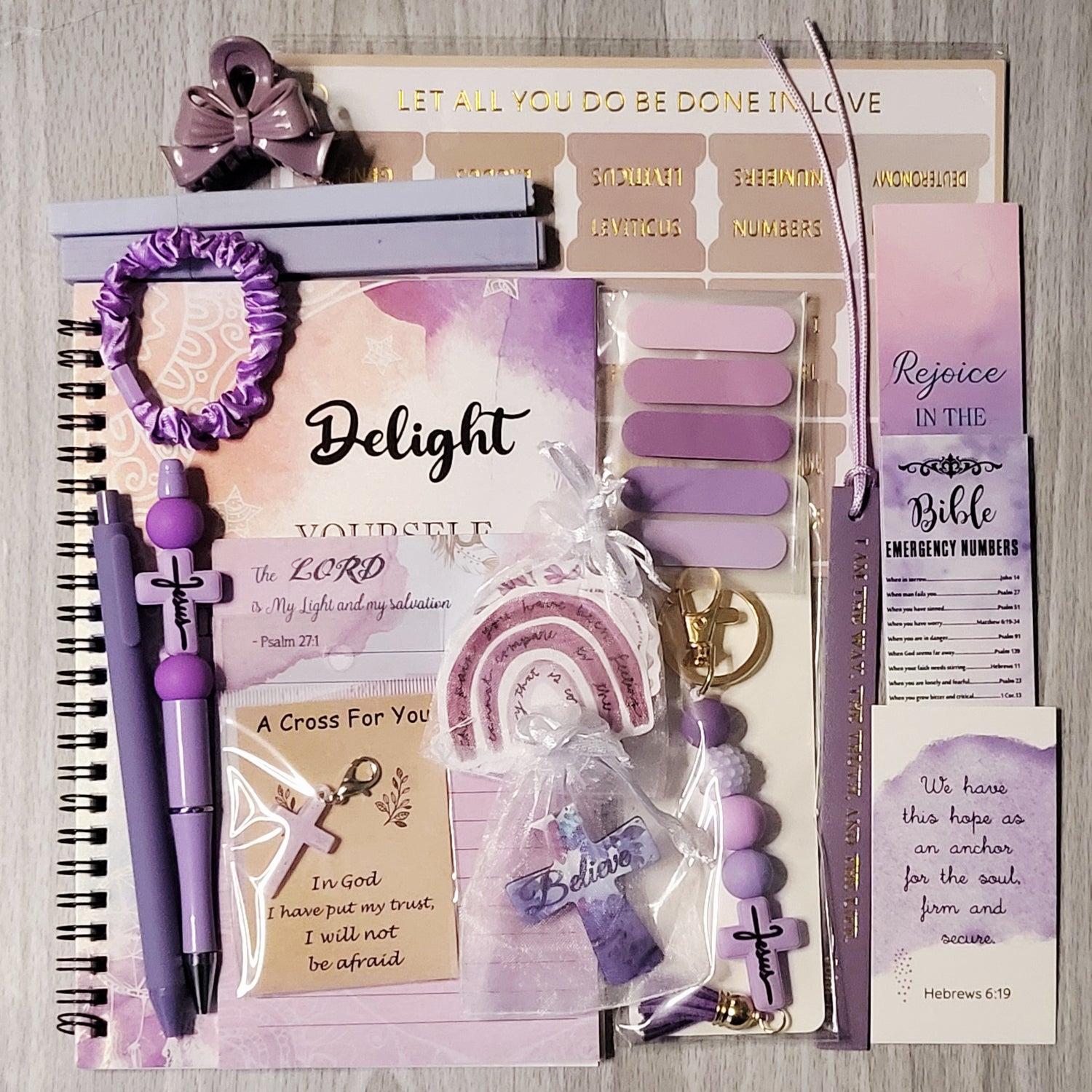 Hope Purple Theme Set | Encouragement Bible Study Gift Set & Christian Hope Gift