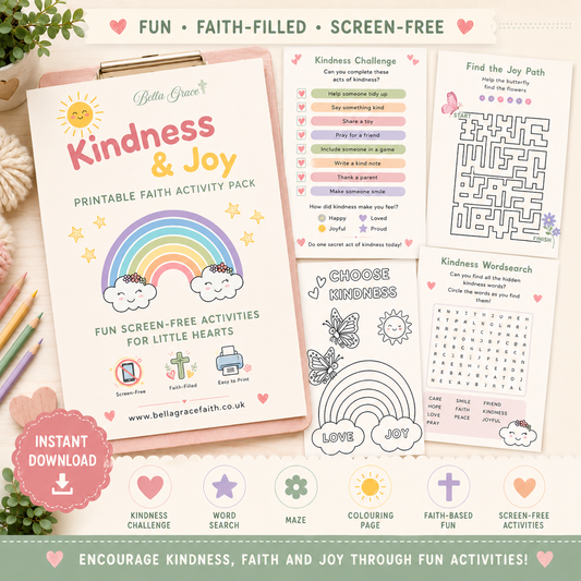 Kindness & Joy Printable Activity Pack for Ages 4 - 8 - Instant Download