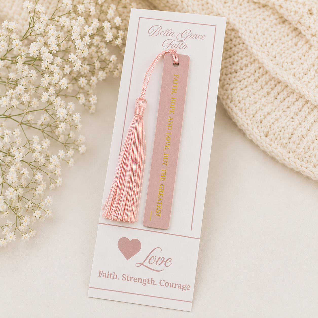 Love Faux Leather Christian Bookmark | Scripture Bookmark | 1 Corinthians 13:13 Faith Gift