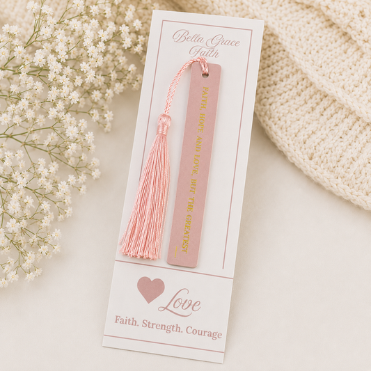 Love Faux Leather Christian Bookmark | Scripture Bookmark | 1 Corinthians 13:13 Faith Gift