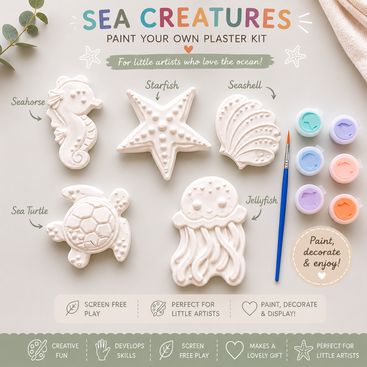 Paint your own sea creatures kit