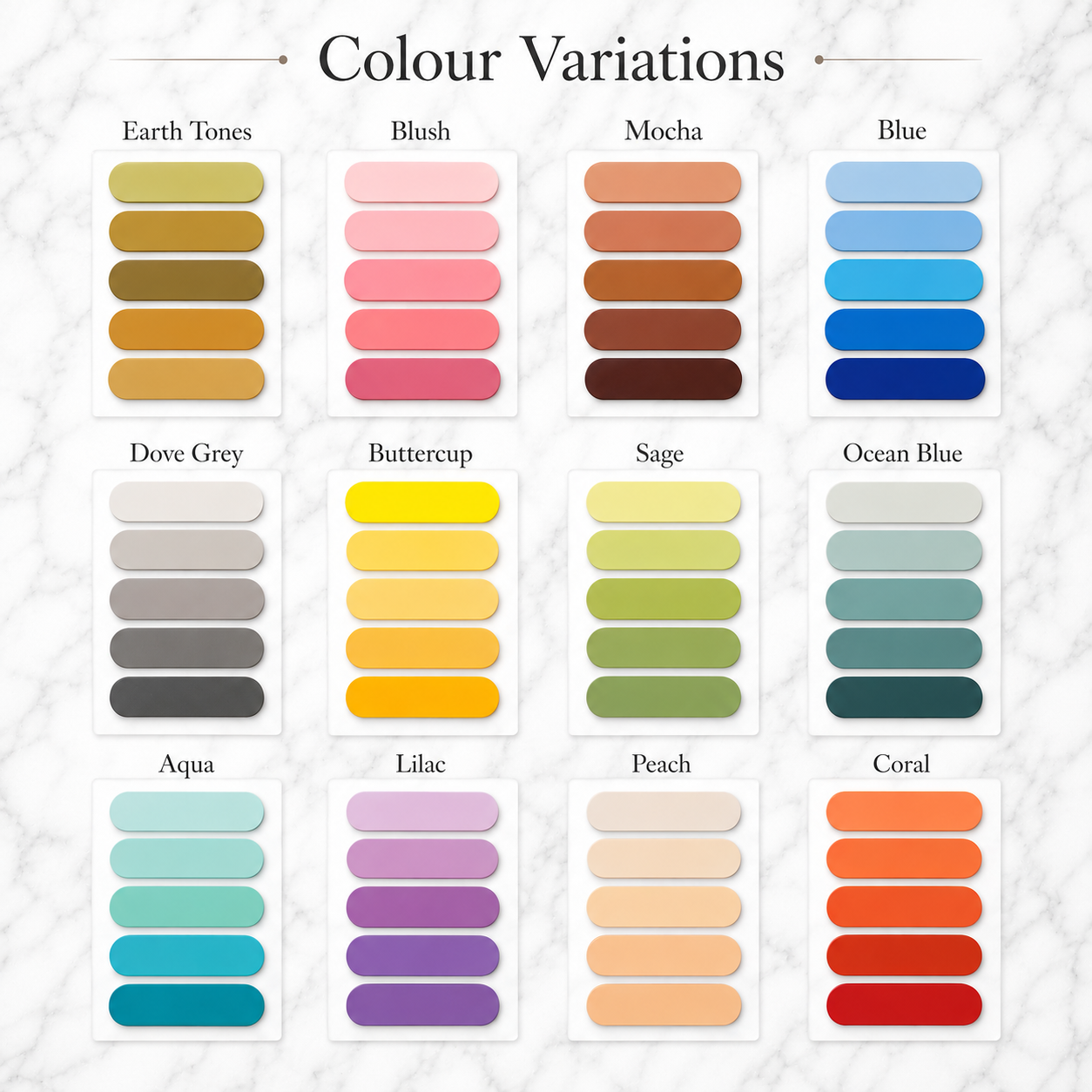 Colour variations for Sticky Page tabs for journalling, bible study notes. Blush, Lilac, Blues, Greens, Peach.