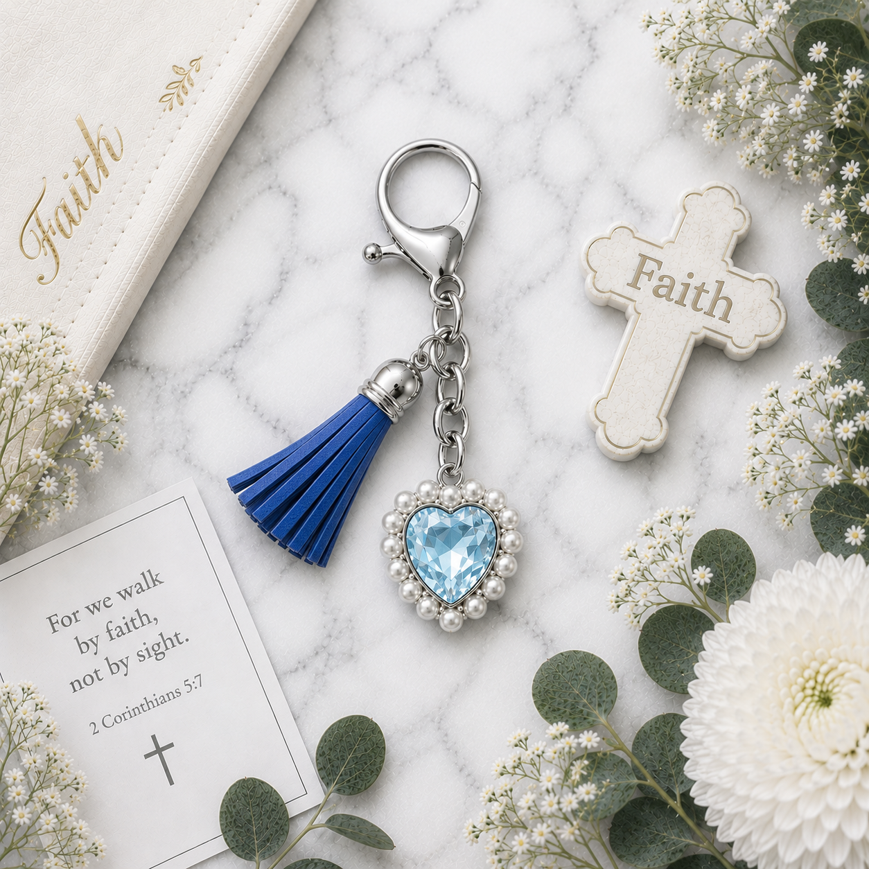 Peace Heart Faith Inspiration Keyring - John 14:27 Christian Encouragement Gift