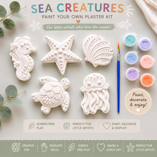 Sea creatures plaster paint kit for kids