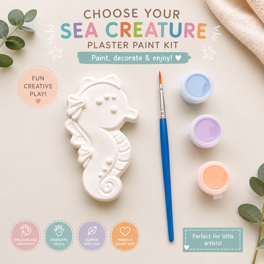 Seahorse starfish turtle jellyfish painting kit