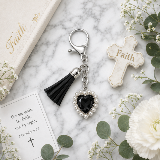 Strength Heart Faith Inspiration Keyring - Phillippians 4:13 Christian Encouragement Gift