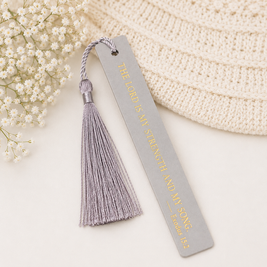 Strength Faux Leather Christian Bookmark | Exodus 15:2 Scripture Bookmark
