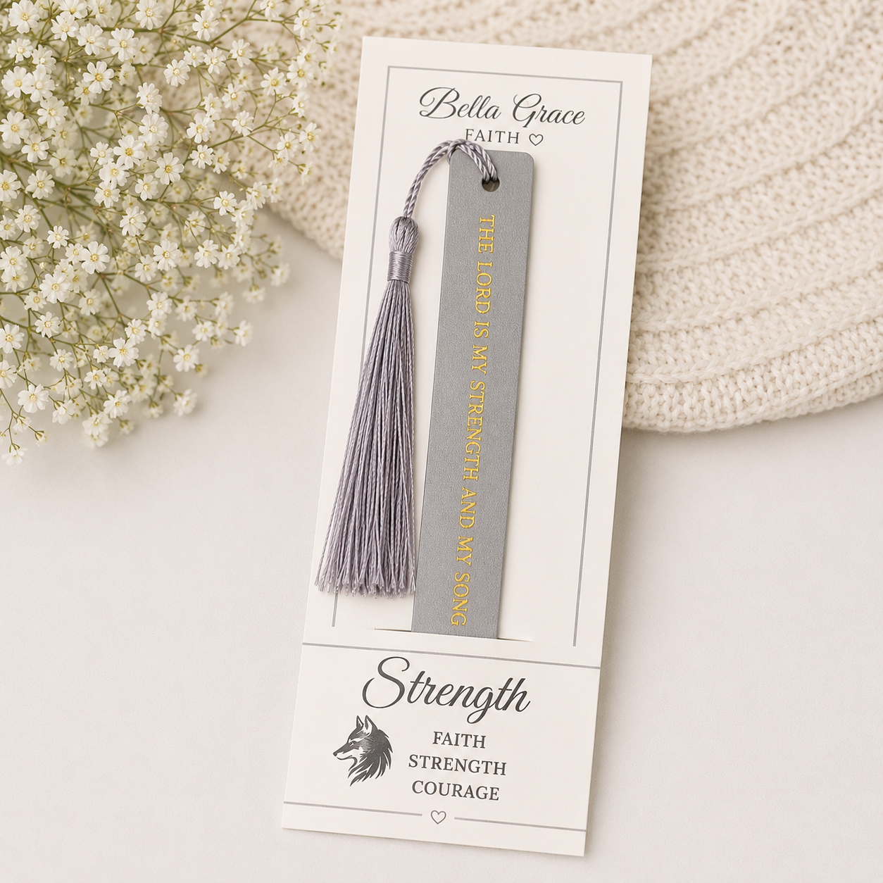 Strength Faux Leather Christian Bookmark | Exodus 15:2 Scripture Bookmark