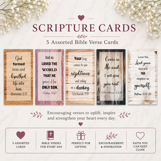 wood effect scripture cards