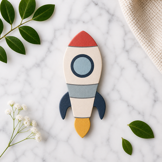 painted woode rocket rocket wooden craft example