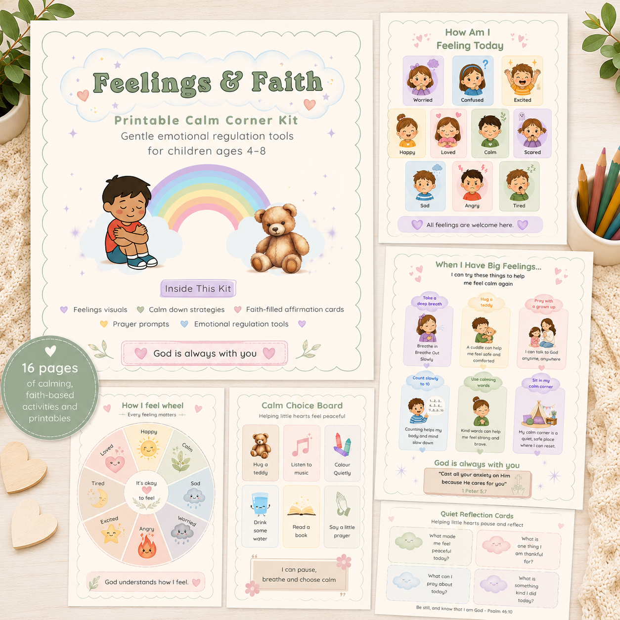 Feelings & Faith Calm Corner Printable Kit for Kids